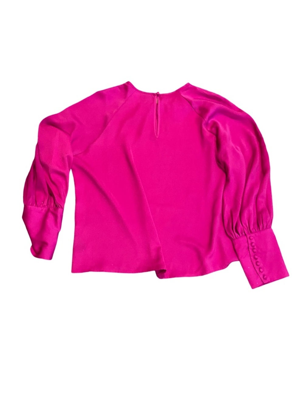 Women's xxl Fuchsia Balloon-Sleeve Blouse satin - Picture 3 of 3